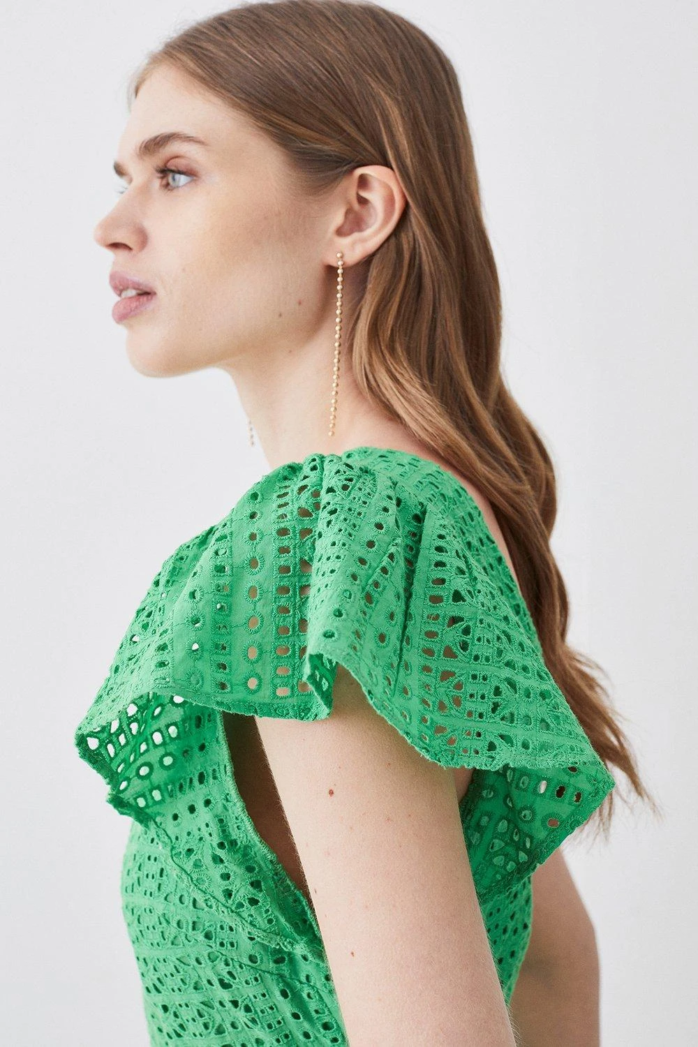 Karen Millen Cotton Broderie Belted Wide Leg Jumpsuit 4 Karen Millen Cotton Broderie Belted Wide Leg Jumpsuit - Image 2