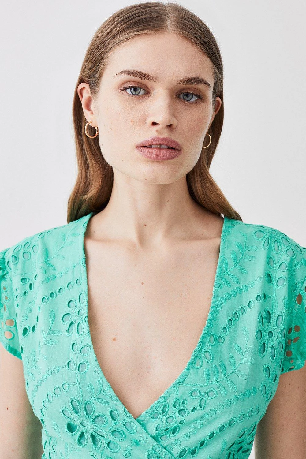 Karen Millen Cotton Broderie Ruffle Sleeve Top 3 Karen Millen Cotton Broderie Ruffle Sleeve Top