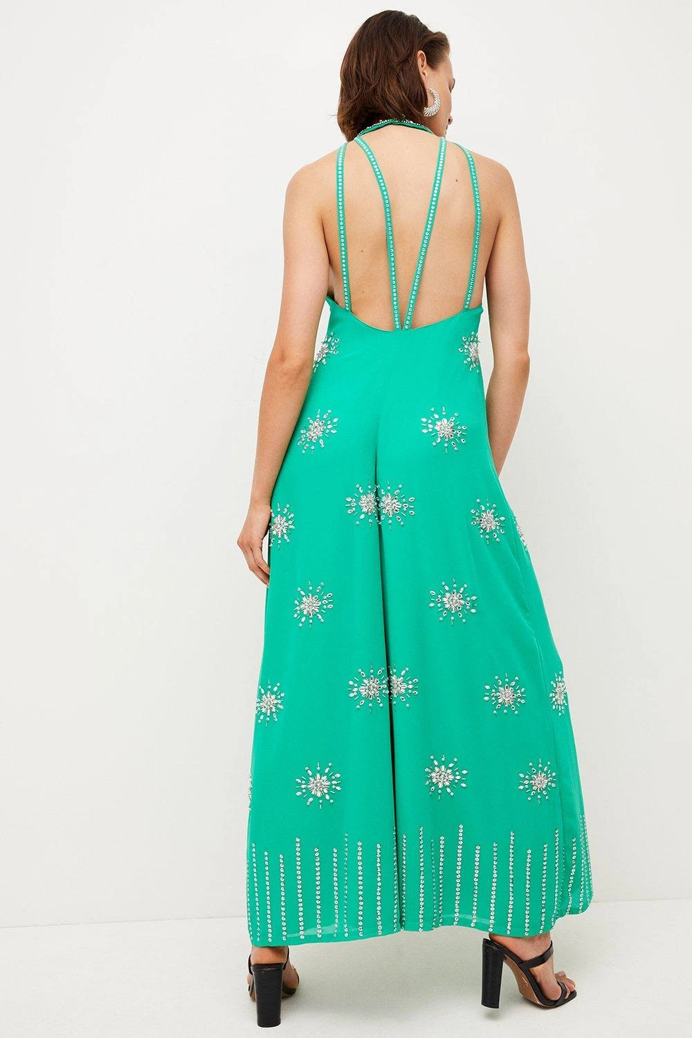 Karen Millen Crystal Embellished Wide Leg Jumpsuit 4 Karen Millen Crystal Embellished Wide Leg Jumpsuit - Image 2