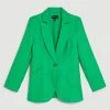 Karen Millen Linen Tailored Blazer -Karen Millen shop green linen tailored blazer