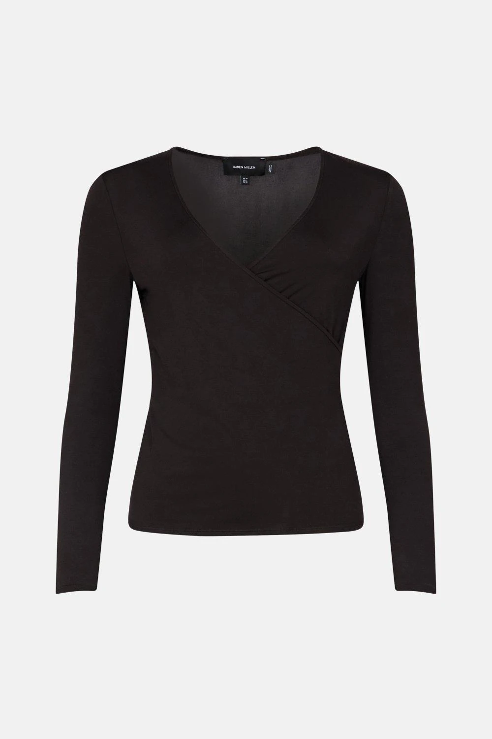 Karen Millen Long Sleeve Jersey Wrap Top 4 Karen Millen Long Sleeve Jersey Wrap Top - Image 2