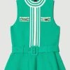 Karen Millen Milano Knit Belted Peplum Top -Karen Millen shop green milano knit belted peplum top