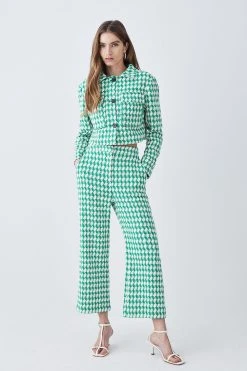 Karen Millen Petite Check Tweed Cropped Jacket
