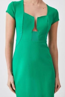 Karen Millen Petite Ponte Corset Panel Half Sleeve Mini Dress