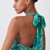 Karen Millen Petite Tropical Printed Halter Woven Beach Maxi Dress 1 Karen Millen Petite Tropical Printed Halter Woven Beach Maxi Dress -Karen Millen shop green petite tropical printed halter woven beach maxi dress