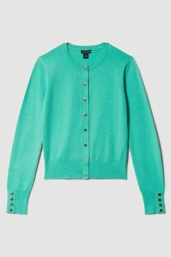 Karen Millen Petite Viscose Blend Knit Crew Neck Cardigan 11 Karen Millen Petite Viscose Blend Knit Crew Neck Cardigan -Karen Millen shop green petite viscose blend knit crew neck cardigan 4