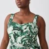 Karen Millen Plus Size Tropical Belted Strappy Cotton Woven Maxi Dress