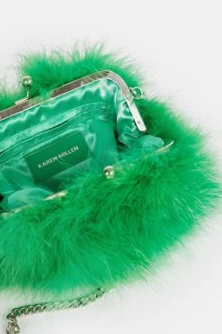 Karen Millen Small Feather Clutch Chain Bag