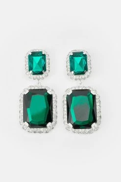 Karen Millen Statement Diamante Framed Drop Earrings