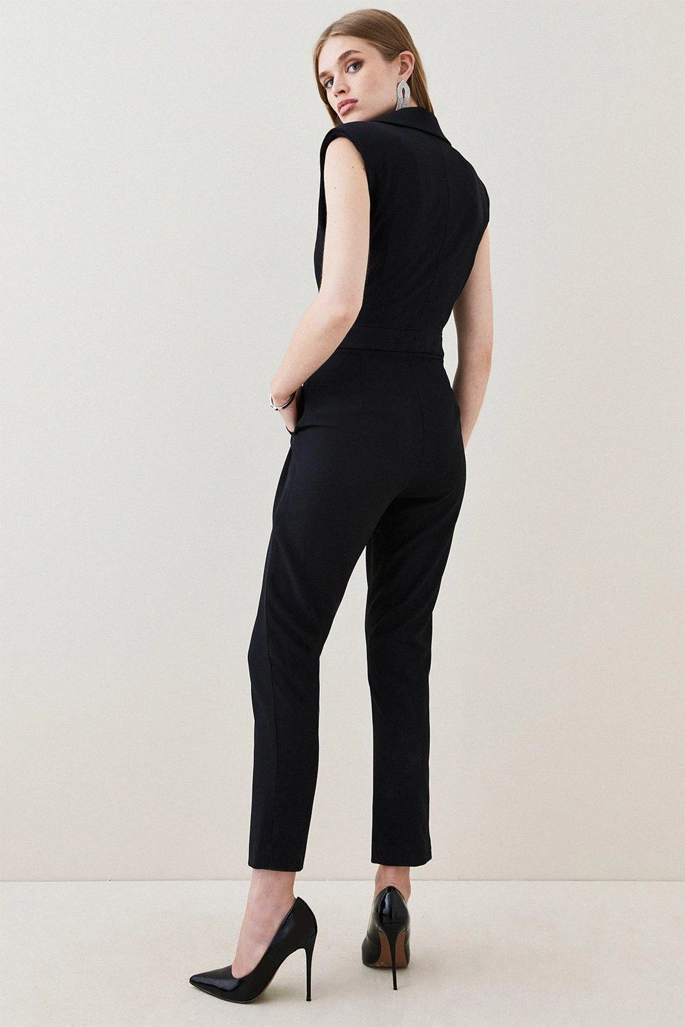 Karen Millen Strong Shoulder Sleeveless Jumpsuit 6 Karen Millen Strong Shoulder Sleeveless Jumpsuit - Image 4