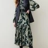 Karen Millen Tall Paisley Metallic Shirred Maxi Dress -Karen Millen shop green tall paisley metallic shirred maxi dress