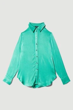Karen Millen Tall Viscose Satin Boyfriend Shirt