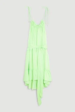 Karen Millen Tiered Mini Beach Dress -Karen Millen shop green tiered mini beach dress 3