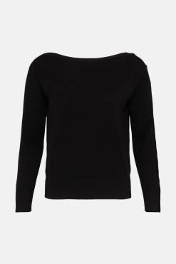 Karen Millen Viscose Blend Knit Slouchy Popper Detail Jumper -Karen Millen shop green viscose blend knit slouchy popper detail jumper 2