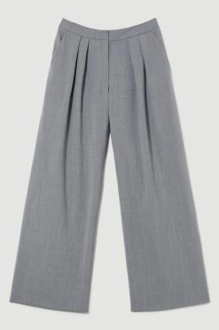 Karen Millen Wool Blend Tailored Wide Leg Trouser