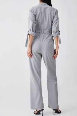 Karen Millen Straight Leg Strap Detail Flight Suit 10 Karen Millen Straight Leg Strap Detail Flight Suit -Karen Millen shop grey straight leg strap detail flight suit 2