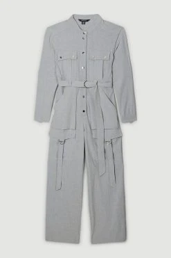 Karen Millen Straight Leg Strap Detail Flight Suit 11 Karen Millen Straight Leg Strap Detail Flight Suit -Karen Millen shop grey straight leg strap detail flight suit 3