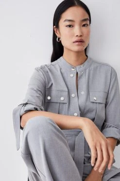 Karen Millen Straight Leg Strap Detail Flight Suit 12 Karen Millen Straight Leg Strap Detail Flight Suit -Karen Millen shop grey straight leg strap detail flight suit 4