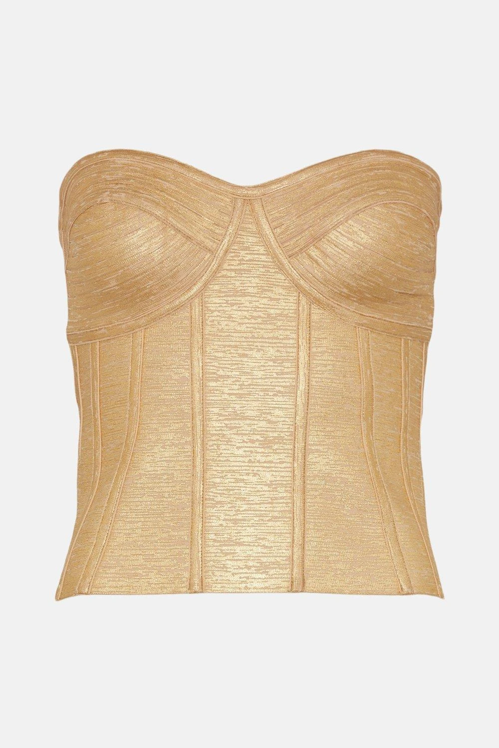 Karen Millen Foiled Bandage Bustier Knit Top 5 Karen Millen Foiled Bandage Bustier Knit Top - Image 3