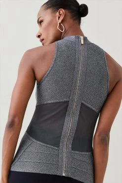 Karen Millen Sparkle Bandage Knit Top