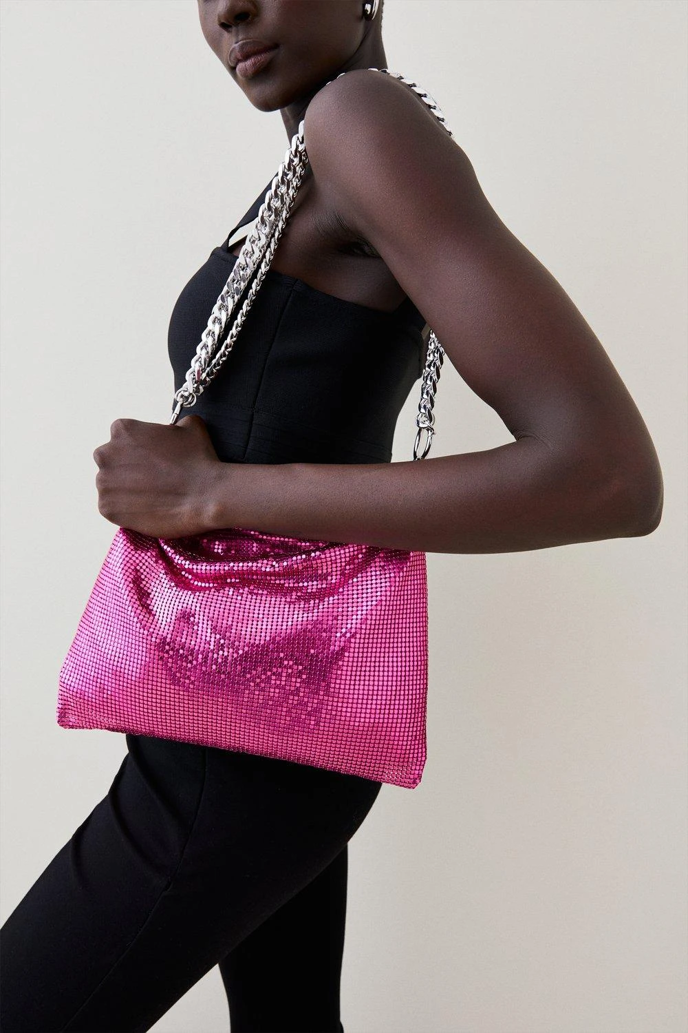 Karen Millen Multi Chain Chainmail Shoulder Bag 6 Karen Millen Multi Chain Chainmail Shoulder Bag - Image 4