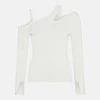 Karen Millen Asymmetric Cut Out Knit Jumper -Karen Millen shop ivory asymmetric cut out knit jumper