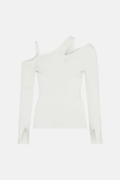 Karen Millen Asymmetric Cut Out Knit Jumper