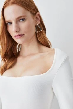 Karen Millen Bandage Square Neck Bodysuit