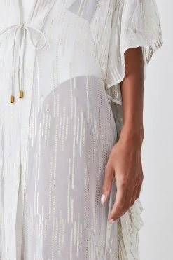 Karen Millen Beach Drama Maxi Ruffle Kimono