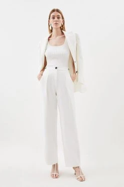 Karen Millen Compact Stretch Tailored Straight Leg Trouser