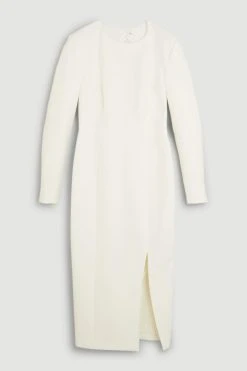 Karen Millen Compact Stretch Viscose Open Back Pencil Midi Dress