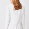 Karen Millen Compact Viscose Contrast Lapel Double Breasted Blazer -Karen Millen shop ivory compact viscose contrast lapel double breasted blazer
