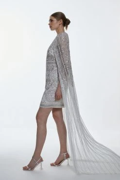 Karen Millen Embellished Cape Mini Dress