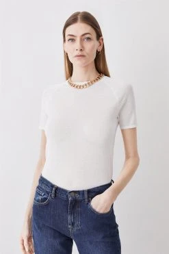 Karen Millen Lightweight Summer Knit Raglan Tee