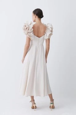 Karen Millen Lydia Millen Petite Taffeta Ruffle Woven Maxi Dress