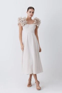 Karen Millen Lydia Millen Petite Taffeta Ruffle Woven Maxi Dress 10 Karen Millen Lydia Millen Petite Taffeta Ruffle Woven Maxi Dress -Karen Millen shop ivory lydia millen petite taffeta ruffle woven maxi dress 3