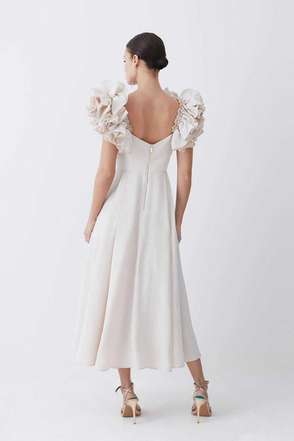 Karen Millen Lydia Millen Petite Taffeta Ruffle Woven Maxi Dress 3 Karen Millen Lydia Millen Petite Taffeta Ruffle Woven Maxi Dress