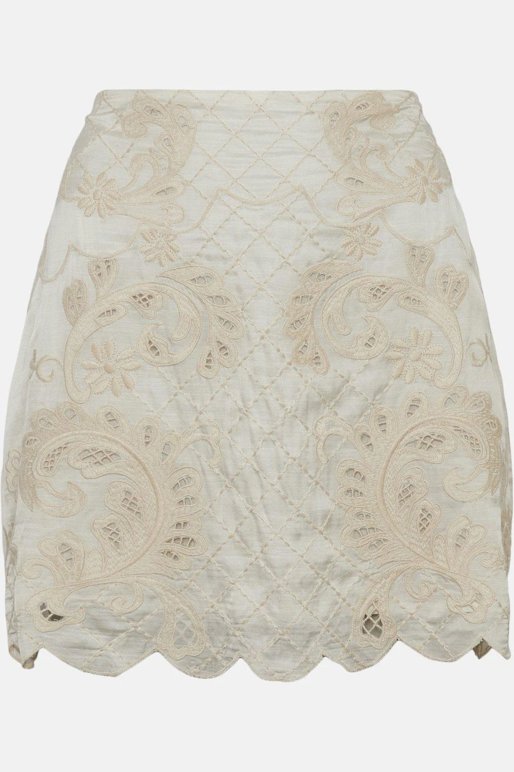 Karen Millen Lydia Millen Viscose Mirrored Cutwork Skirt 8 Karen Millen Lydia Millen Viscose Mirrored Cutwork Skirt - Image 6
