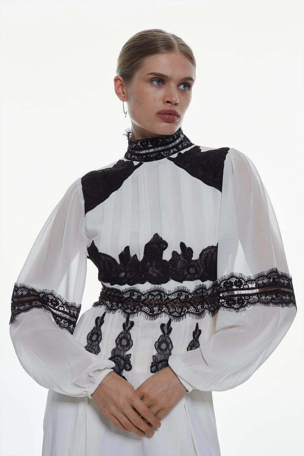 Karen Millen Mixed Lace & Embroidered Woven Blouse 4 Karen Millen Mixed Lace & Embroidered Woven Blouse - Image 2