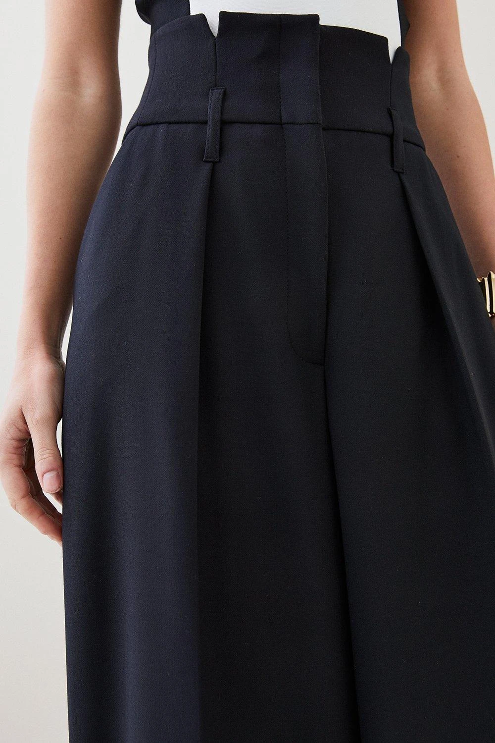 Karen Millen Petite Compact Stretch Wide Leg Trouser 3 Karen Millen Petite Compact Stretch Wide Leg Trouser