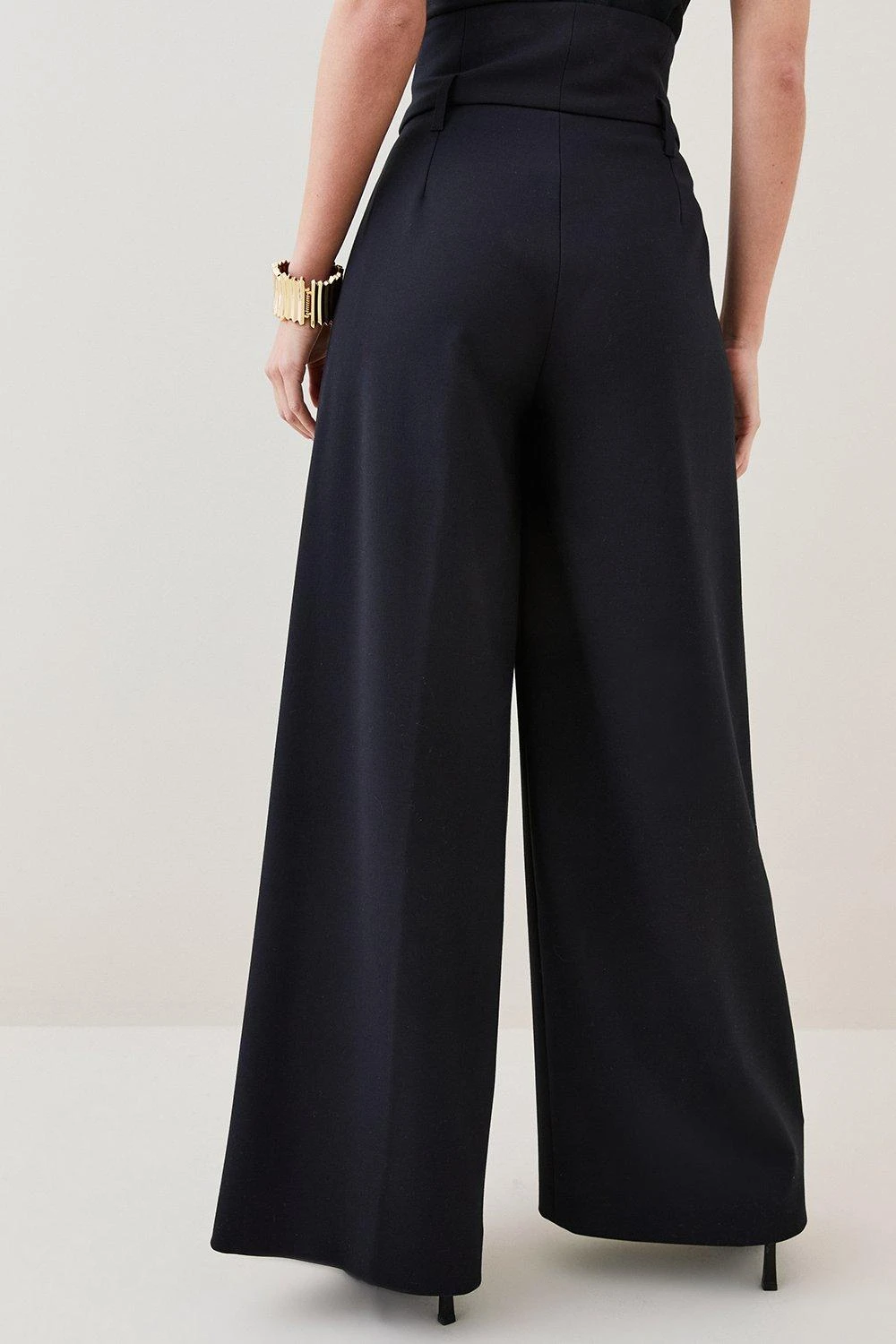 Karen Millen Petite Compact Stretch Wide Leg Trouser 6 Karen Millen Petite Compact Stretch Wide Leg Trouser - Image 4