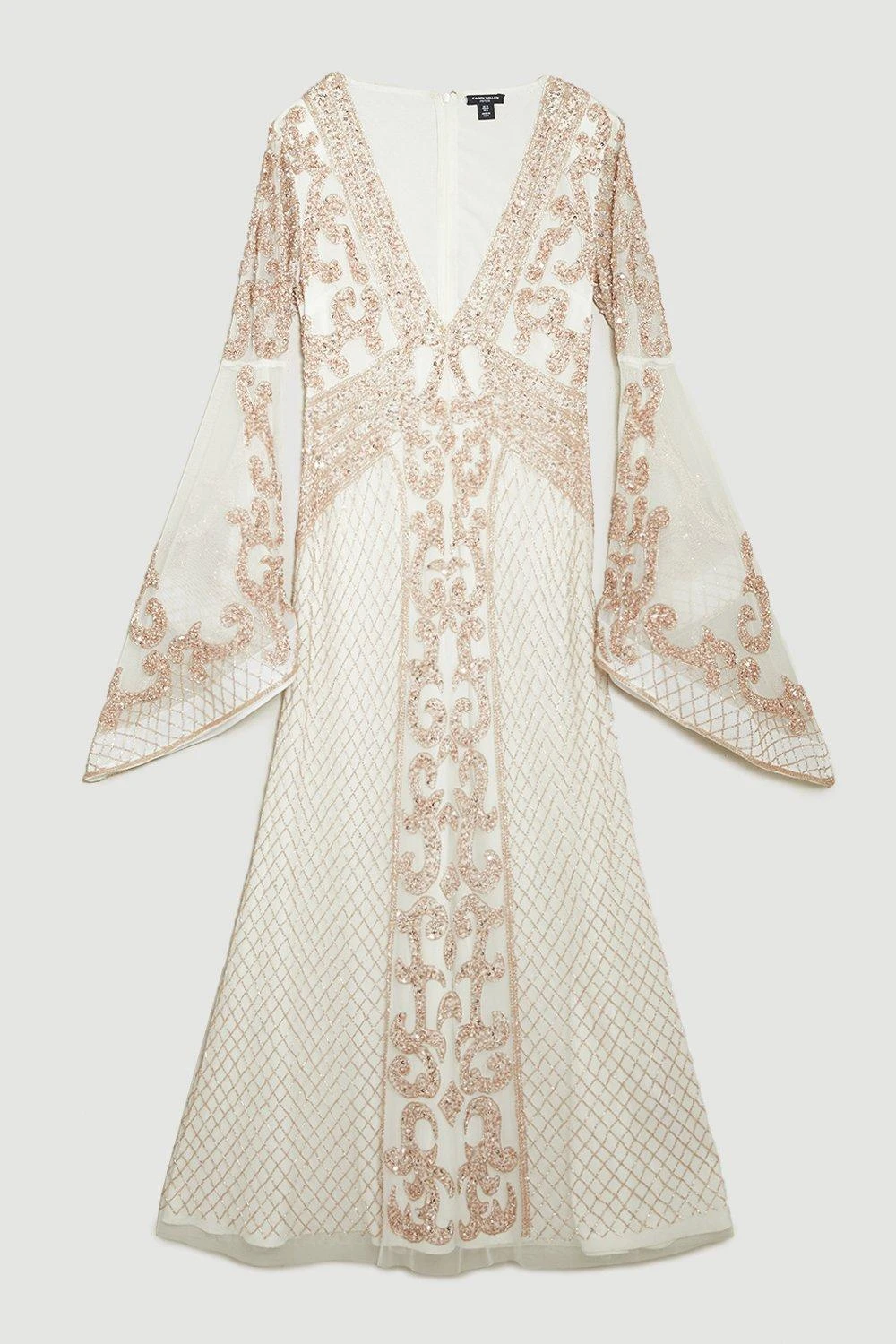 Karen Millen Petite Embellished Kimono Sleeve Beaded Maxi Dress 5 Karen Millen Petite Embellished Kimono Sleeve Beaded Maxi Dress - Image 3