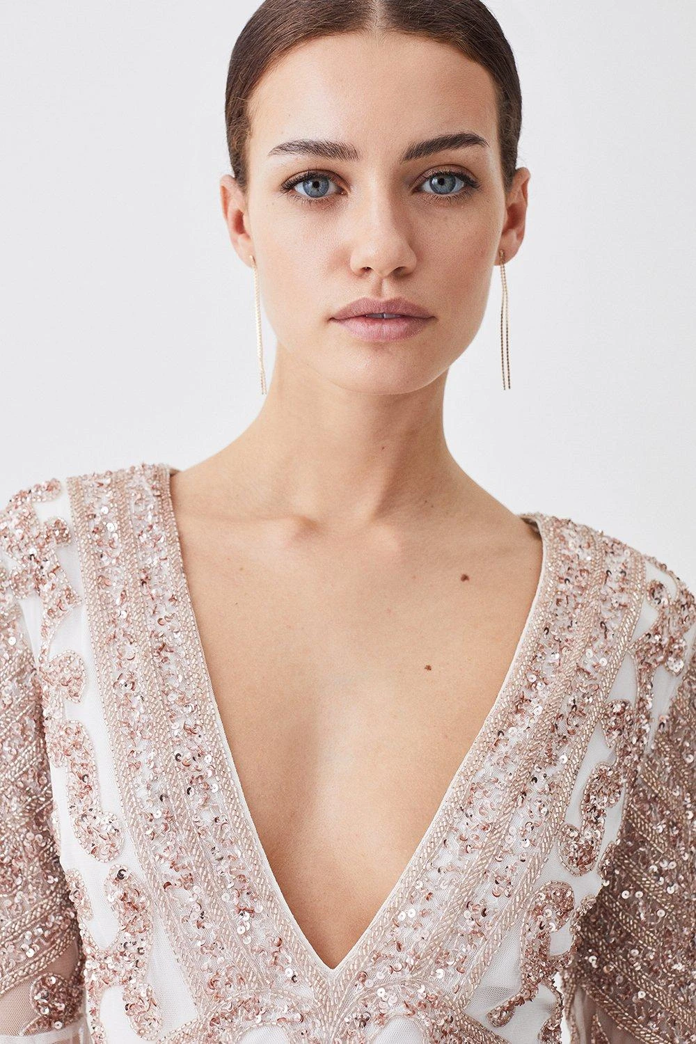 Karen Millen Petite Embellished Kimono Sleeve Beaded Maxi Dress 6 Karen Millen Petite Embellished Kimono Sleeve Beaded Maxi Dress - Image 4