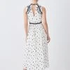 Karen Millen Petite Embroidered Cornelli Tape Woven Dress