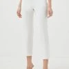 Karen Millen Petite Essential Techno Woven Crop Trouser -Karen Millen shop ivory petite essential techno woven crop trouser