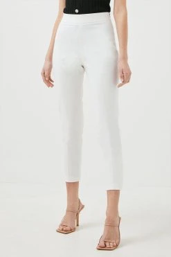 Karen Millen Petite Essential Techno Woven Crop Trouser
