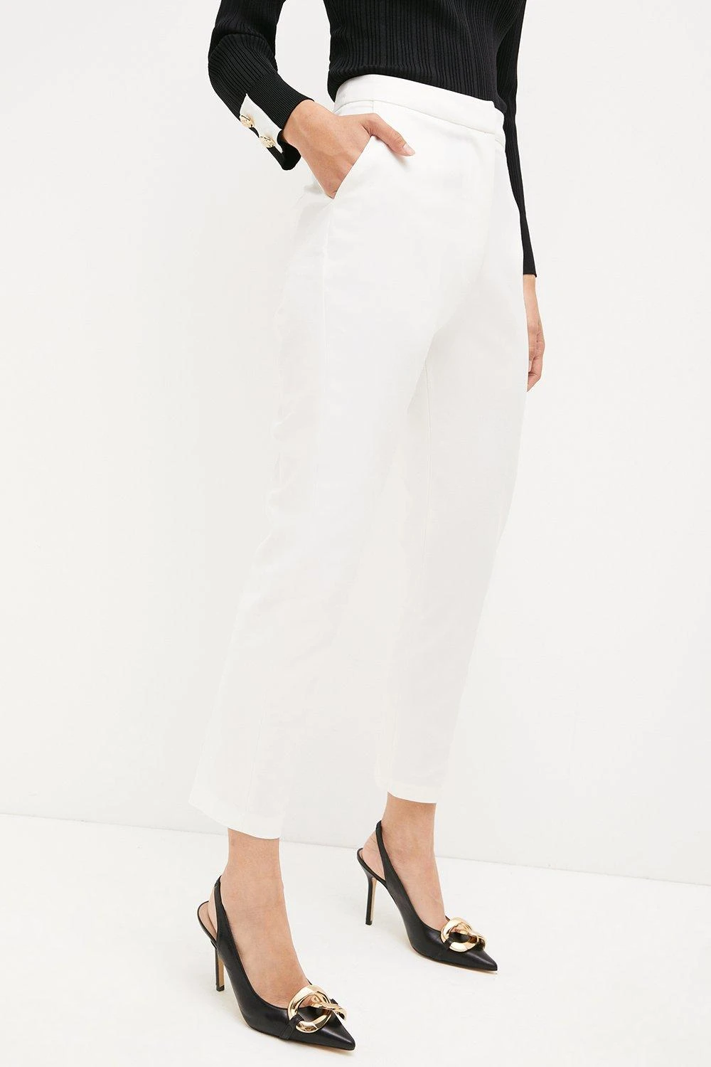 Karen Millen Petite Essential Techno Woven Trouser 4 Karen Millen Petite Essential Techno Woven Trouser - Image 2