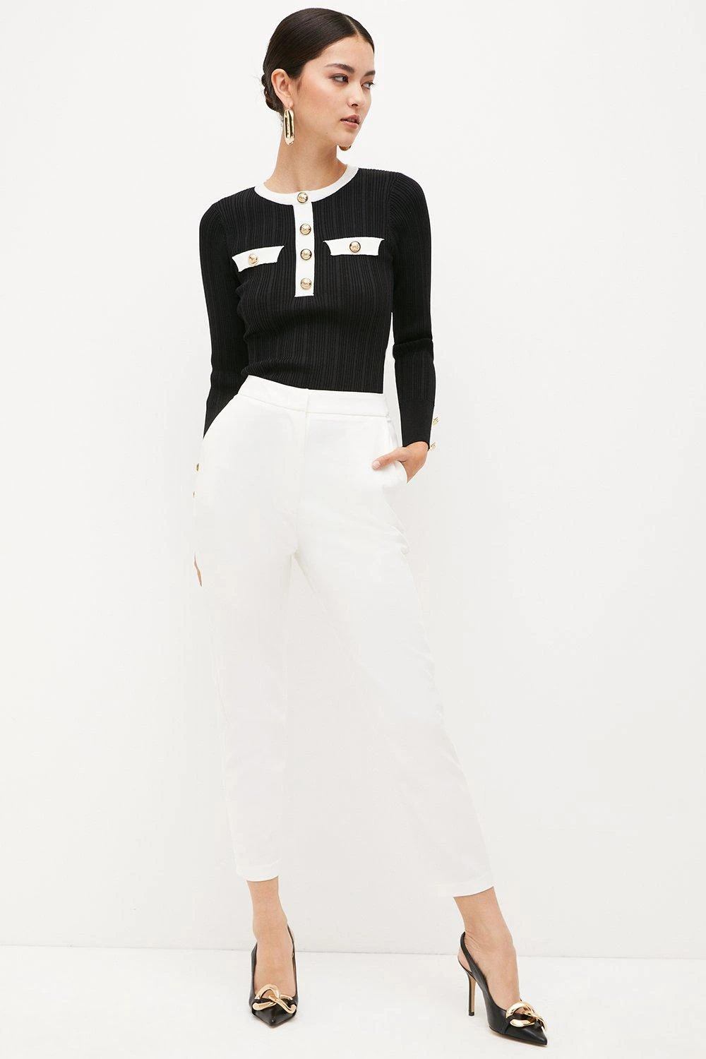 Karen Millen Petite Essential Techno Woven Trouser 6 Karen Millen Petite Essential Techno Woven Trouser - Image 4