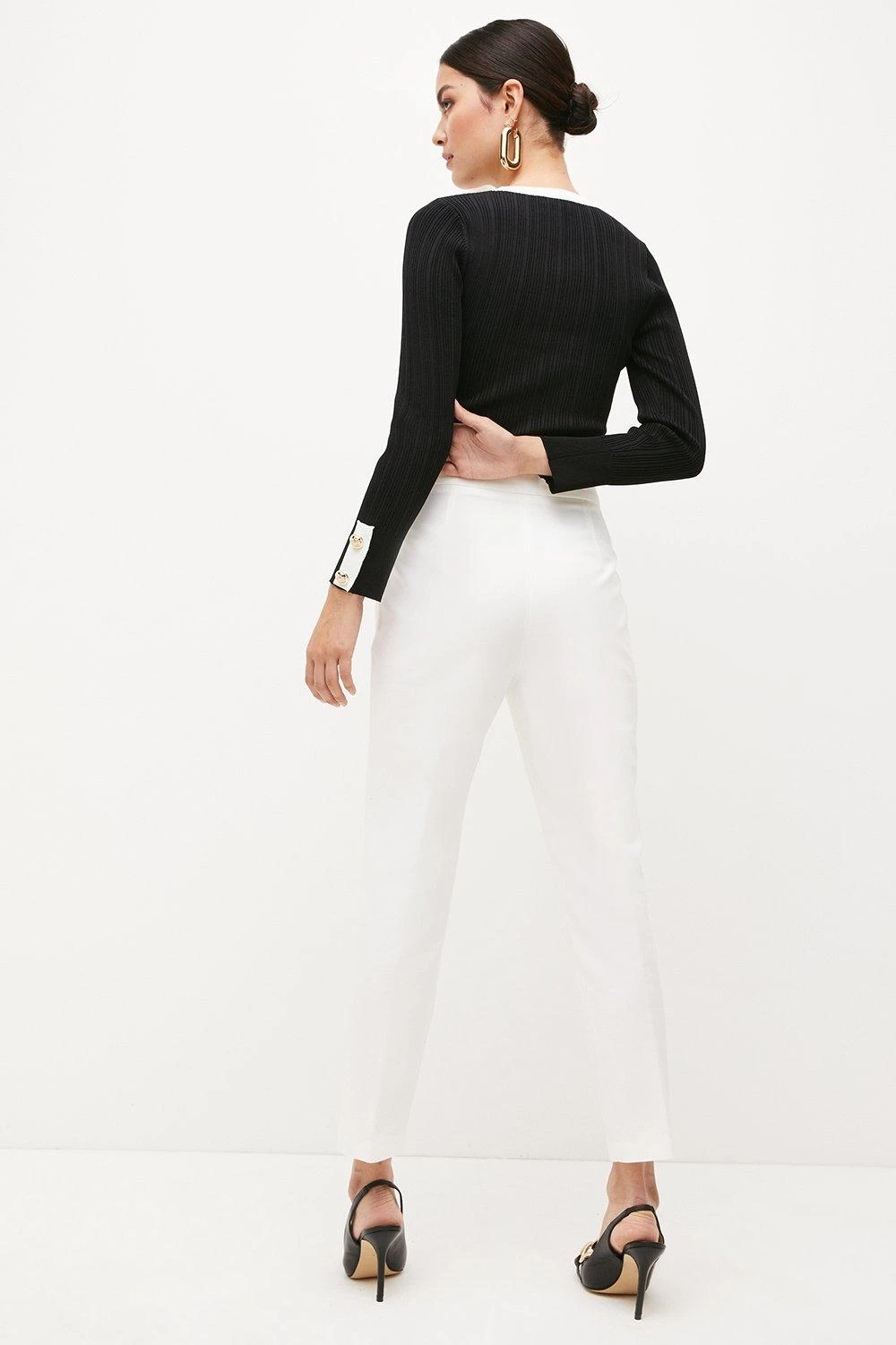 Karen Millen Petite Essential Techno Woven Trouser 3 Karen Millen Petite Essential Techno Woven Trouser