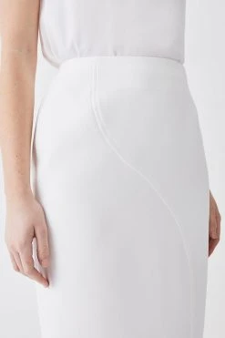 Karen Millen Petite Italian Compact Scuba Jersey Pencil Midi Skirt -Karen Millen shop ivory petite italian compact scuba jersey pencil midi skirt 2